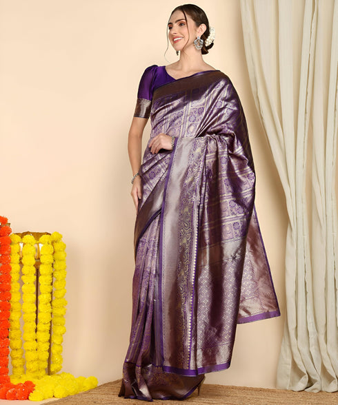 Vasthrlay Banarasi Unstitched Saree