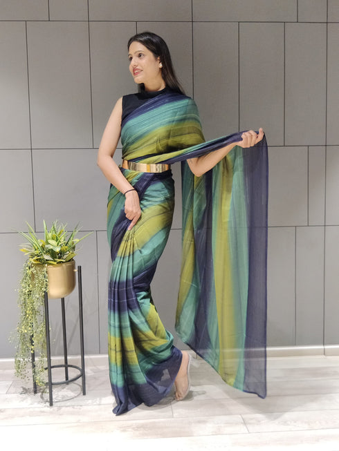 Vasthrlay Pink Georgette Unstitched Saree
