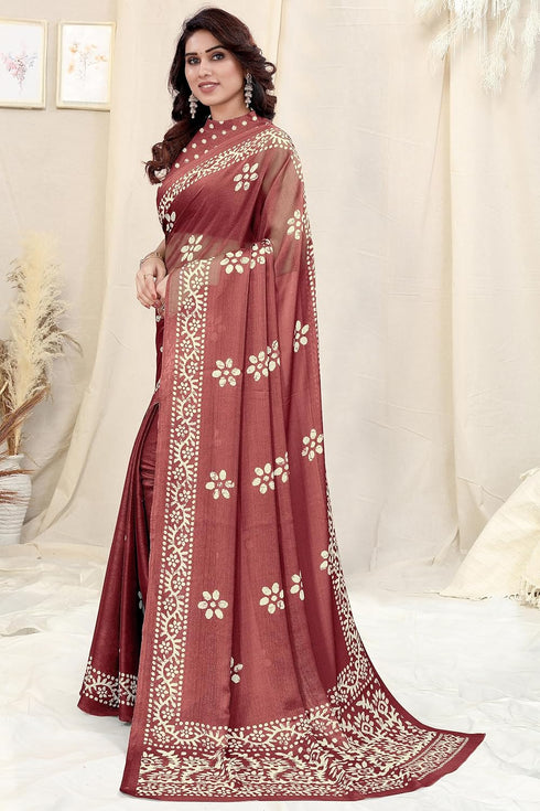 Vasthrlay Fashion Chiffon Printed Parrot Ethnic Wear