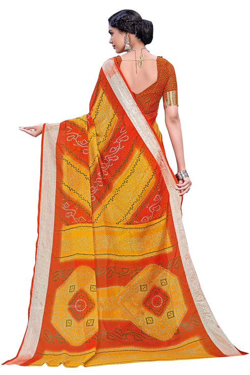 Vasthrlay Bandhani Chiffon Blue Ethnic Wear