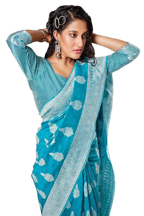 Vasthrlay Banarasi Purple Ethnic Wear