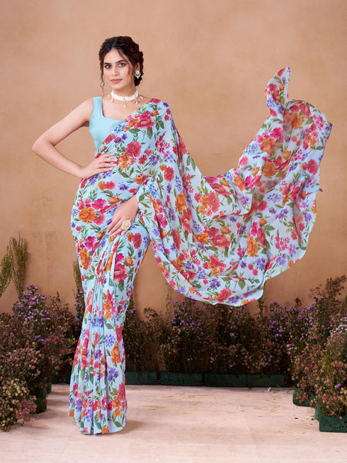 Vasthrlay Georgette Printed Saree