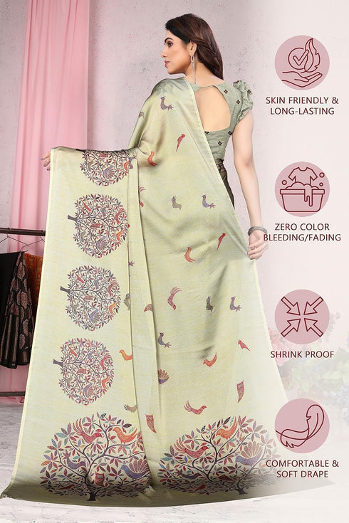 Vasthrlay Fashion Chiffon Printed Dusty Ethnic Wear