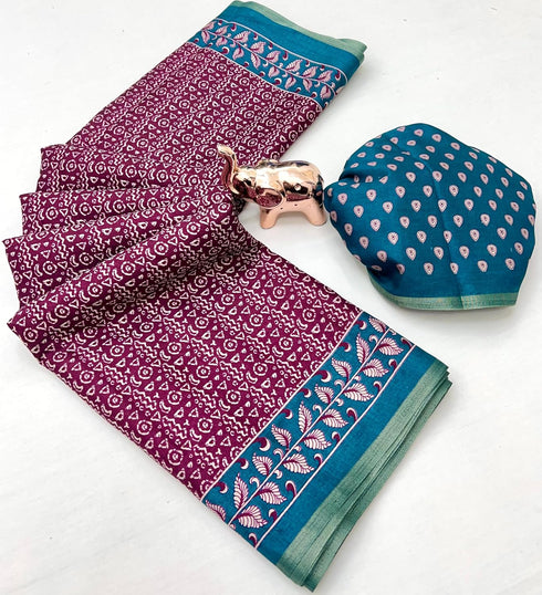 Vasthrlay Kalamkari Beautiful Navy Blue