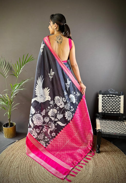 Vasthrlay Kanjivaram Kalamkari Printed Ethnic Wear