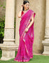 Vasthrlay Chiffon Bandhani Pink Saree With Unstitched Blouse Piece