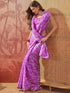 Vasthrlay Chiffon Bandhani Unstitched Purple Saree