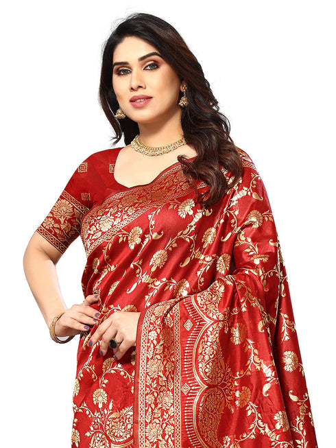 Vasthrlay Kanjivaram Unstitched Saree
