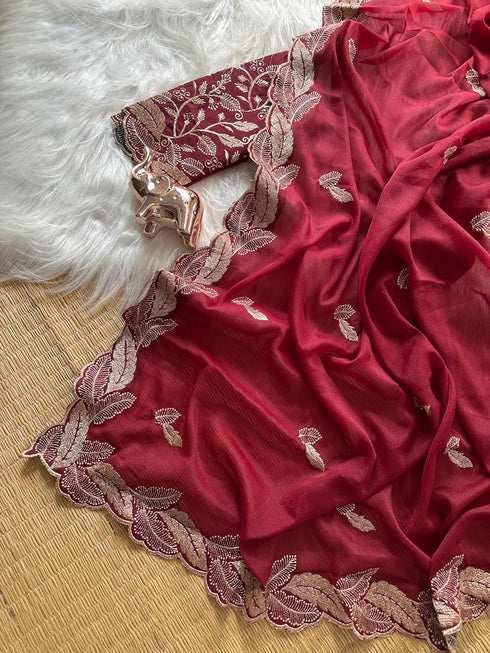 Vasthrlay Georgette Embroidery Unstitch