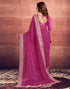Vasthrlay Georgette Embroidery Unstitched Pink Saree