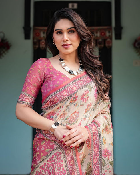 Vasthrlay Traditional Designer Off White Saree
