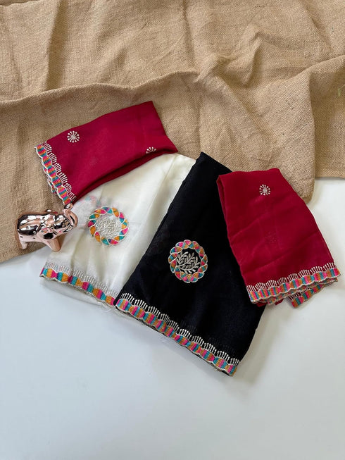 Vasthrlay Georgette Embroidery Unstitch