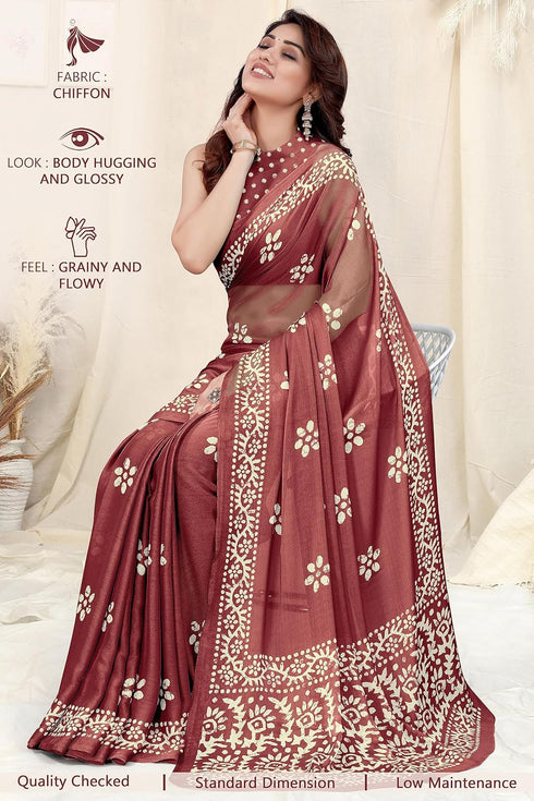 Vasthrlay Fashion Chiffon Printed Parrot Ethnic Wear