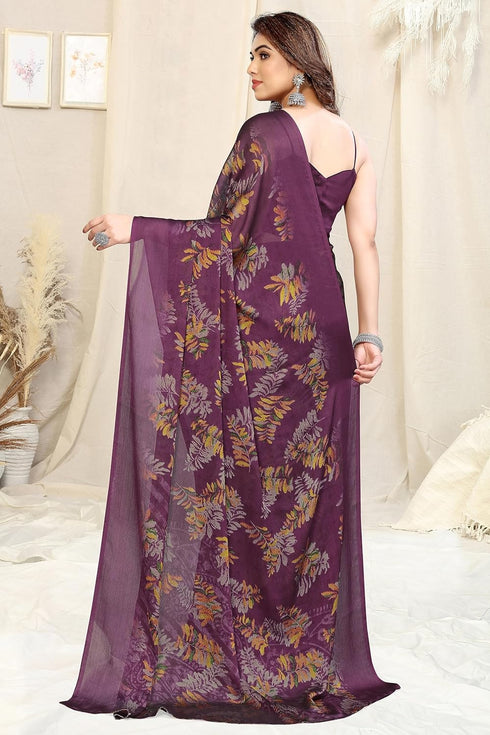 Vasthrlay Fashion Chiffon Turquoise Ethnic Wear