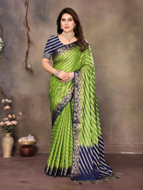 Vasthrlay Gold Banarasi Unstitched Saree