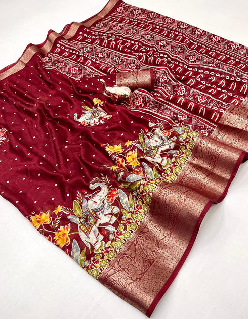 Vasthrlay Kalamkari Georgette Weaving