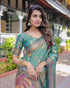 Vasthrlay Handloom Turquoise Traditional Saree