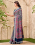 Vasthrlay Georgette Printed Unstitched Red Saree