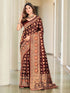 Vasthrlay Kanjivaram Satin Orange Ethnic Wear