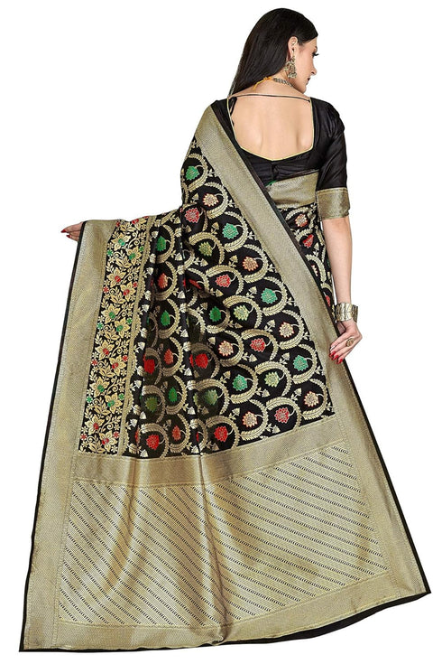 Vasthrlay Floral Gs Bridal Black Ethnic Wear