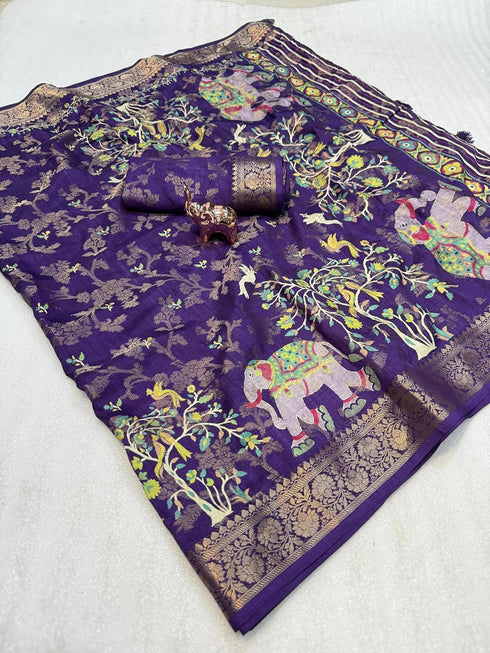 Vasthrlay Tussar Kalamkari Designer