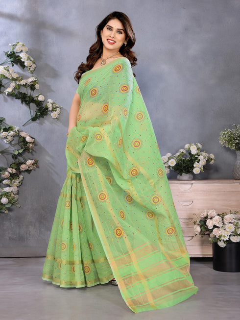 Vasthrlay Pink Unstitched Saree