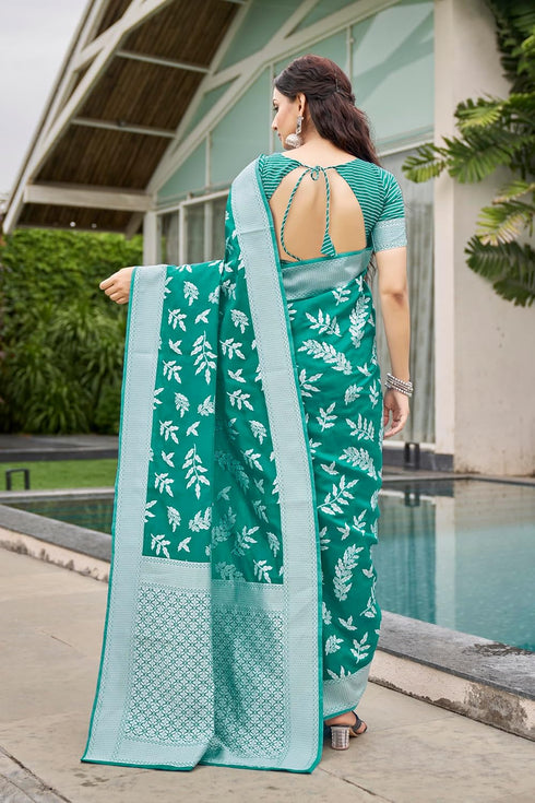 Vasthrlay Banarasi Seagreen Ethnic Wear