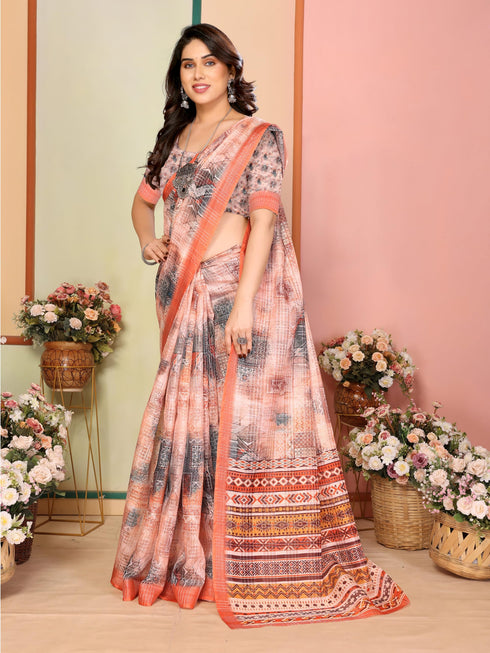 Vasthrlay Printed Unstitched Saree