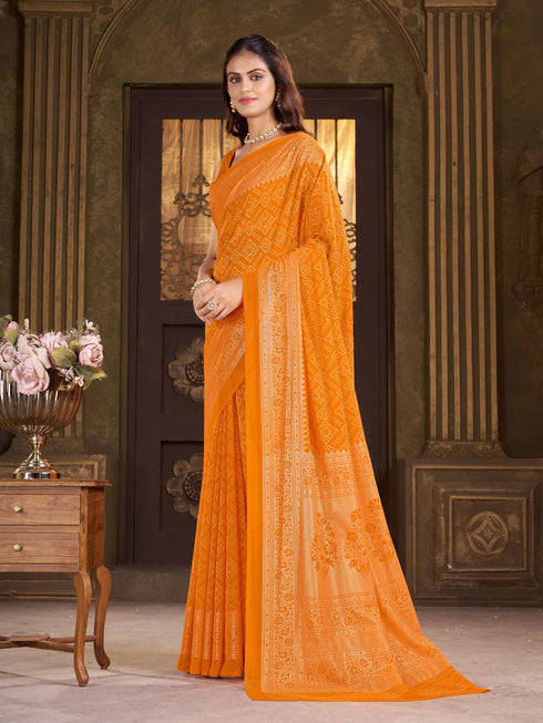 Vasthrlay Georgette Unstitched Saree