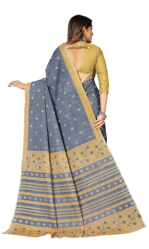 Vasthrlay Cotton Blue Saree