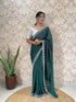Vasthrlay Georgette Embellishments Scalloped Traditional