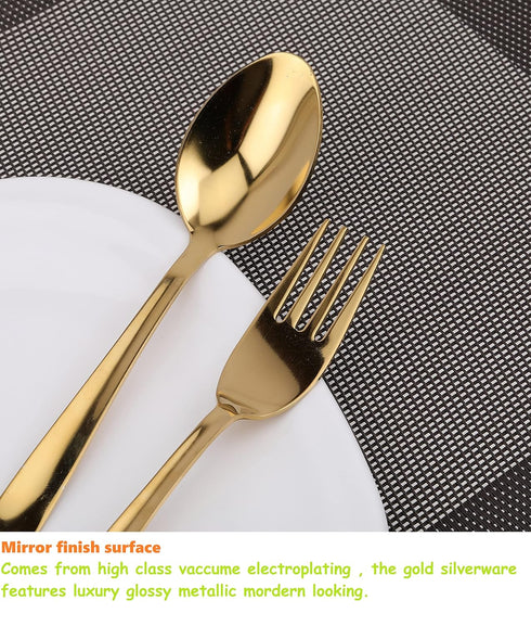 ROSTON Cutlery Set | Stainless Steel Gold Premium Spoon Set Luxury Dinning Tabelware