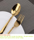 ROSTON Cutlery Set | Stainless Steel Gold Premium Spoon Set Luxury Dinning Tabelware