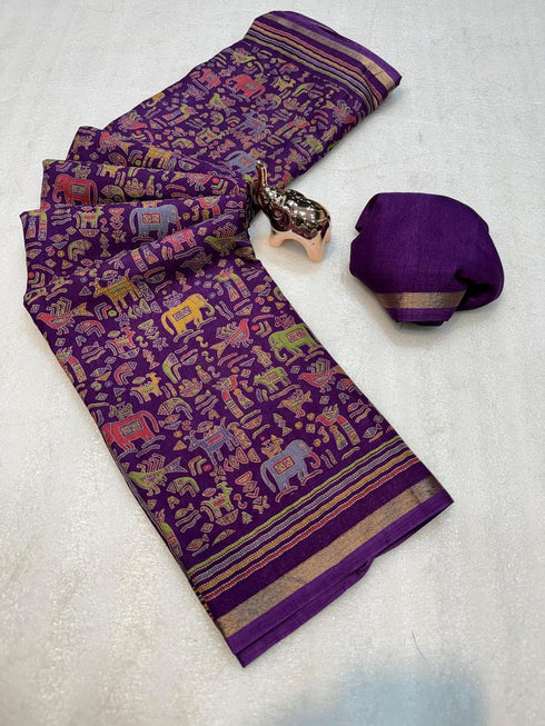 Vasthrlay Ghicha Kalamkari Print