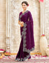 Vasthrlay Womens Scalloped Unstitched Maroon Saree