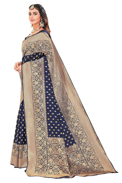 Vasthrlay Banarasi Navy Ethnic Wear