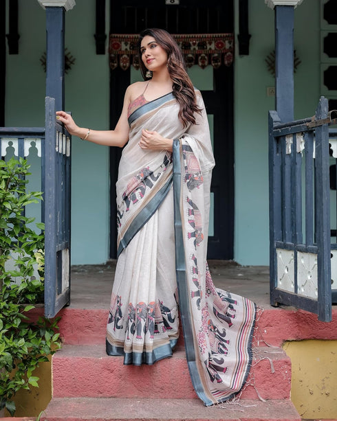Vasthrlay Tasselled Elephant Saree