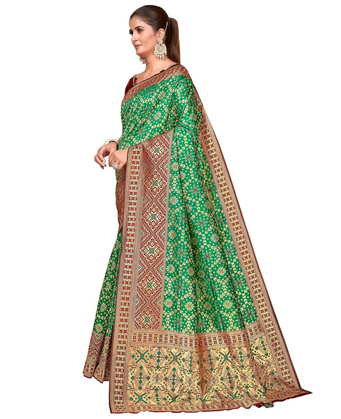Vasthrlay Banarasi Pistagreen Ethnic Wear