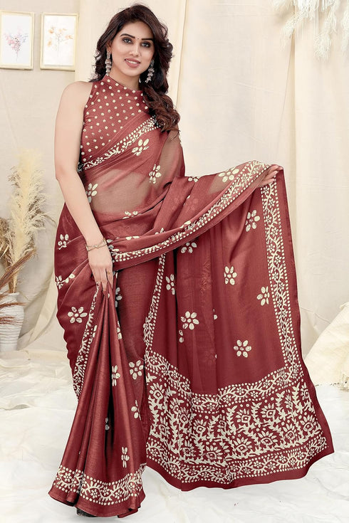 Vasthrlay Fashion Chiffon Printed Parrot Ethnic Wear