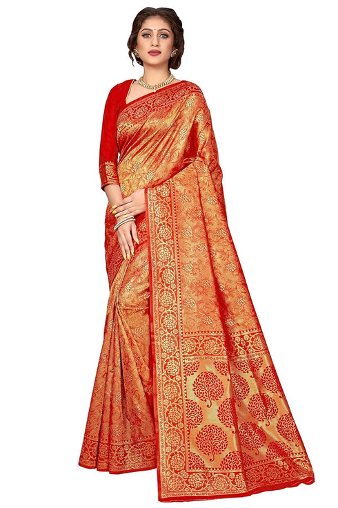 Vasthrlay Banarasi Gs Wedding Red Ethnic Wear