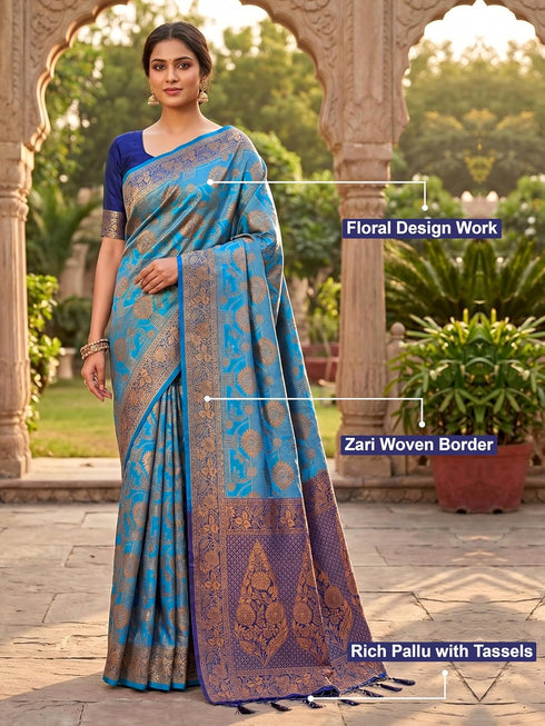Vasthrlay Jacquard Traditional Unstitch Purpleorange Ethnic Wear