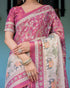 Vasthrlay Handloom Printed Tassels Saree