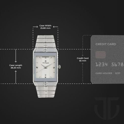 Titan Quartz Analog with Date Silver Dial Stainless Steel Strap Watch for Men