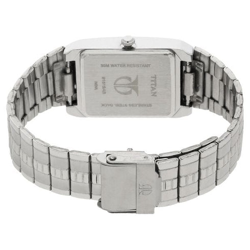 Titan Quartz Analog with Date Silver Dial Stainless Steel Strap Watch for Men