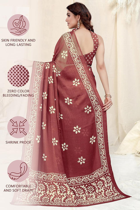 Vasthrlay Fashion Chiffon Printed Parrot Ethnic Wear