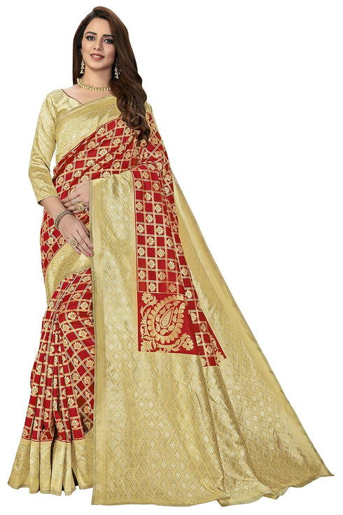 Vasthrlay Banarasi Gs Vivah Red Ethnic Wear