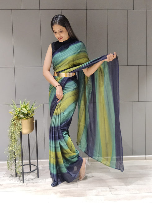 Vasthrlay Pink Georgette Unstitched Saree