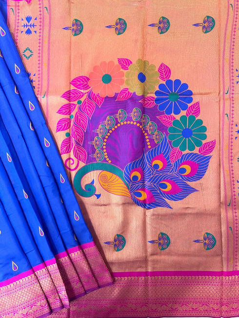 Vasthrlay Paithani Kanjivaram Royalblue