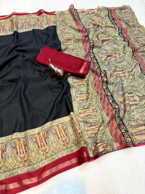 Vasthrlay Tussar Leheriya Printed
