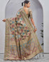 Vasthrlay Banarasi Jacquard Unstitched Grey Saree